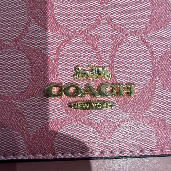 Coach Klare Crossbody Bag Pink Signature Canvas Gold Chain - Picture 4 of 7